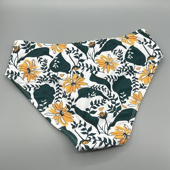 Women's High Waist Floral Fauna Full Coverage Swim Bikini Bottoms Size Medium - Picture 4 of 4